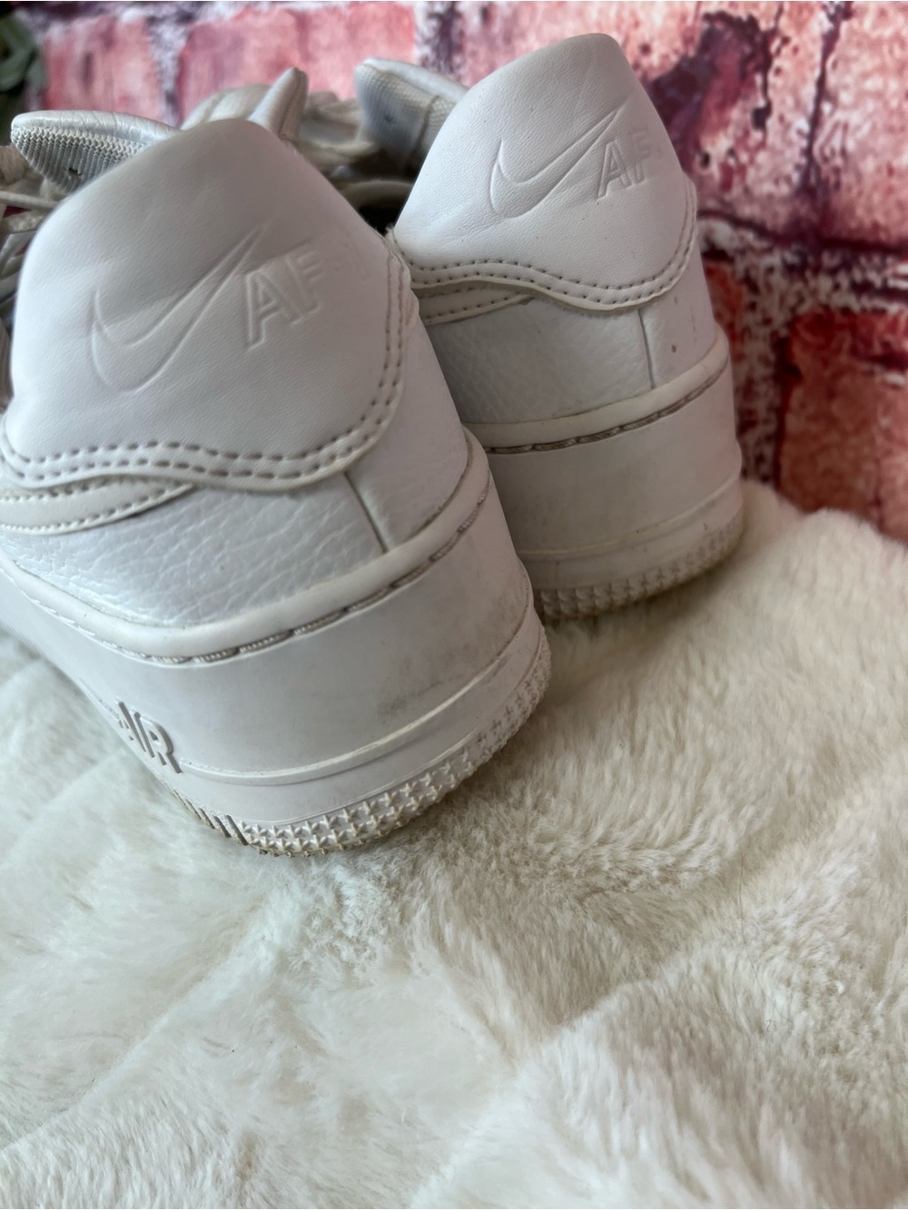 Nike Air Force 1 Sage Low Triple White Platform Sneakers Size 7.5 - Picture 6 of 10